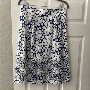 Floral Blue and White Skirt